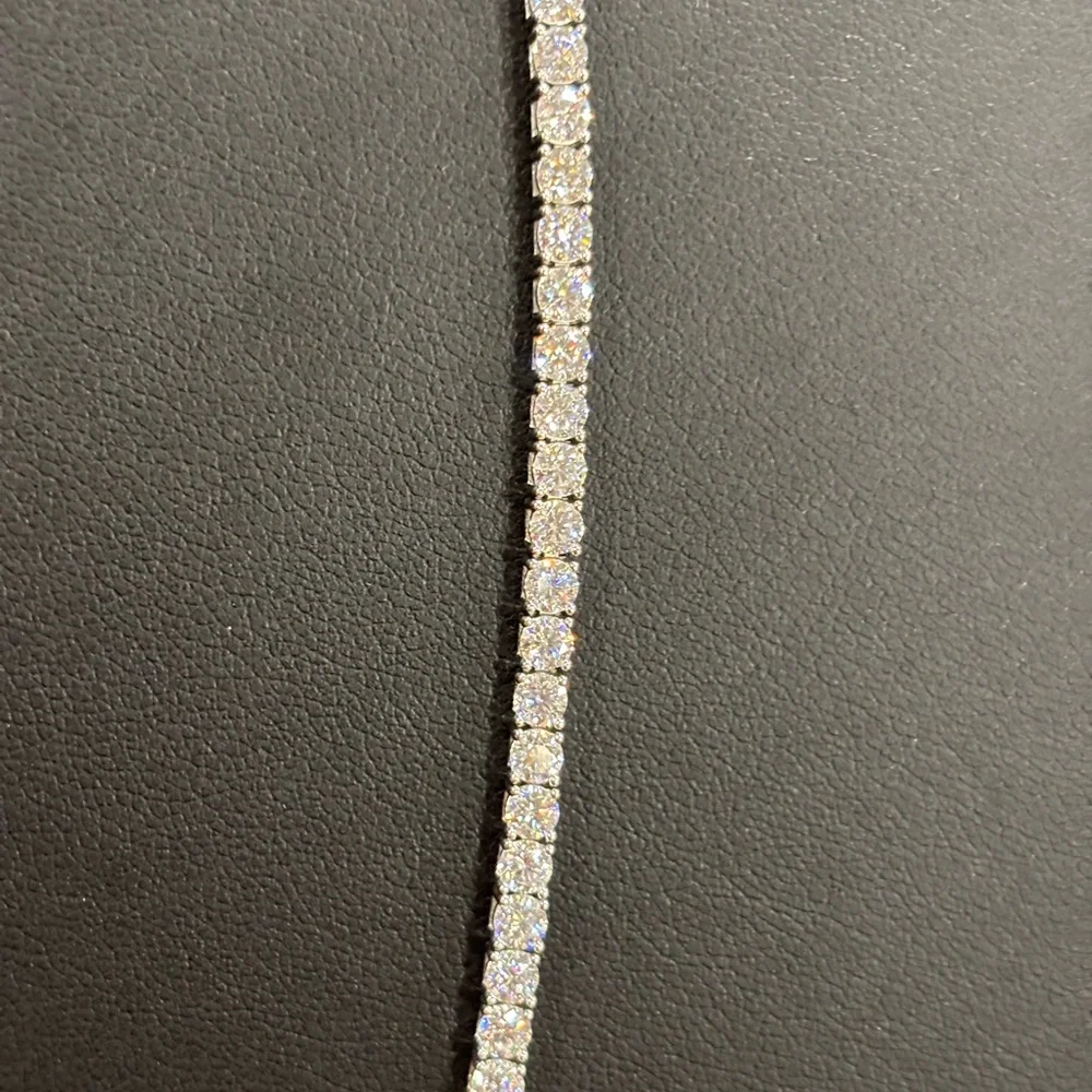 Moissanite Sterling Silver Tennis Bracelet. 9.0 ct. 3mm , 7”. GRA provided - Picture 5 of 5